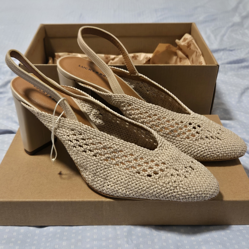 Lucky Brand Women's Tan Woven Heels - Picture 2 of 3